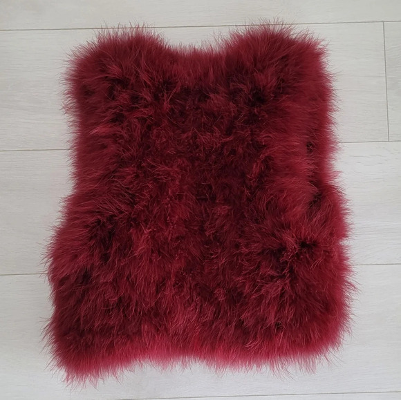 Vintage Burgundy Feather Vest - Saltburn Rock n Roll Festive Festival - Picture 3 of 3